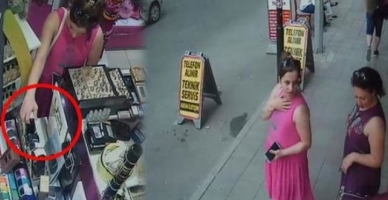 Saat hırsızı kadın kameralara yakalandı