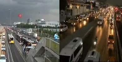 İstanbul’da gündüzün geceye döndüğü an