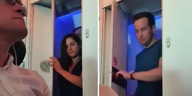 Uçak tuvaletinde böyle yakalandılar!