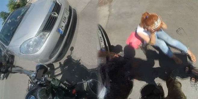 İlk kez bindiği motosiklette ölümden döndü!