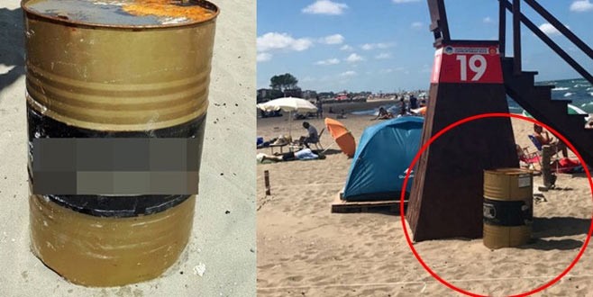 Karasu’da variller sahile vurdu