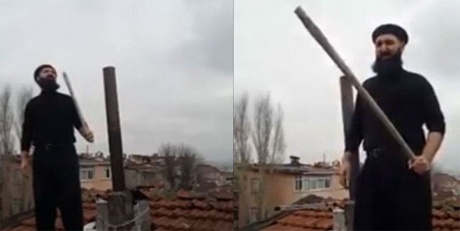 Çatıda Noel Baba nöbeti sosyal medyayı salladı