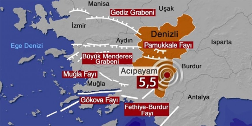 Denizli’de 5.5 büyüklüğünde deprem!
