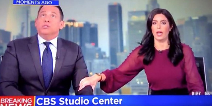 Canlı yayında deprem paniği