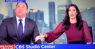 Canlı yayında deprem paniği!