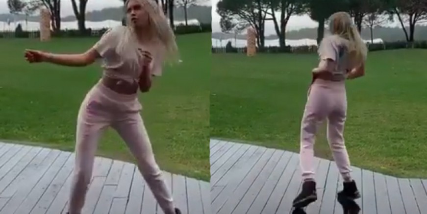 Aleyna Tilki’den yağmur dansı!