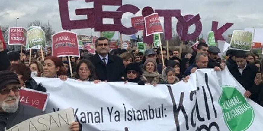 Küçükçekmece’de Kanal İstanbul’a ‘hayır’ eylemi