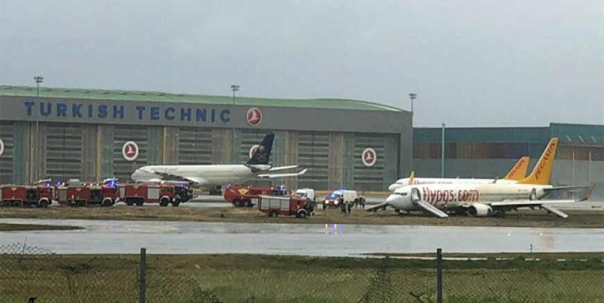 Sabiha Gökçen Havalimanı’nda uçak pistten çıktı