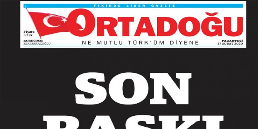Ortadoğu gazetesi kapandı!