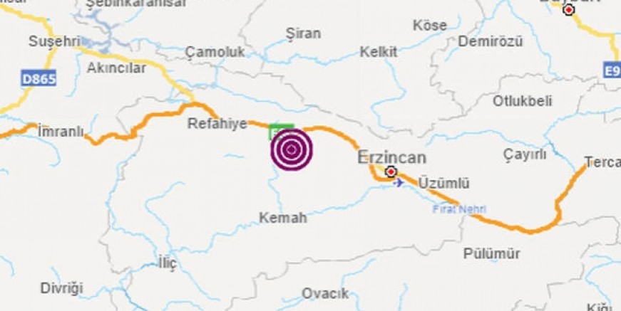 Erzincan’da 4.3 büyüklüğünde deprem