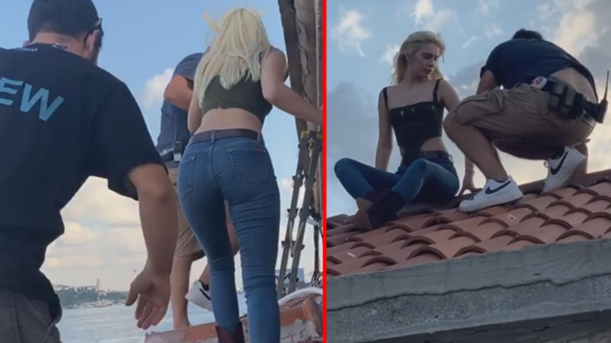 Aleyna Tilki Kız Kulesi’nin çatısına çıktı