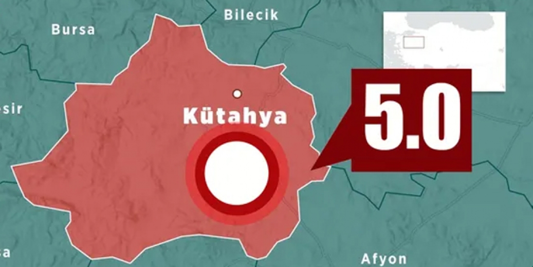 Kütahya’da 5 büyüklüğünde deprem