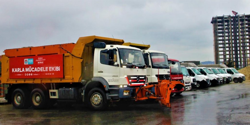 Maltepe’de ekipler karla mücadeleye hazır