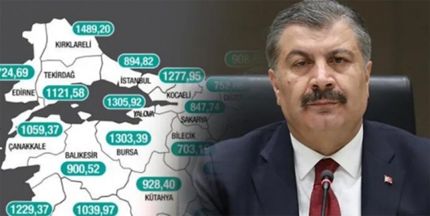 İşte illere göre haftalık vaka sayıları