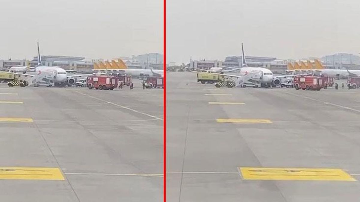 Sabiha Gökçen’de İniş yapan uçağın tekeri patladı