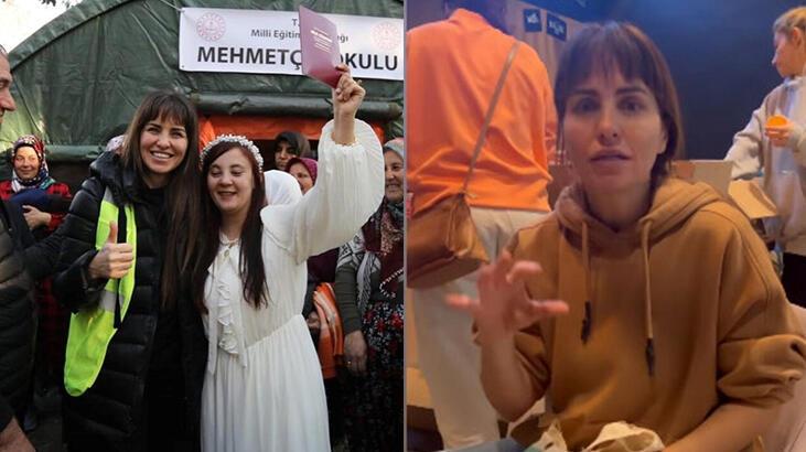 Aslı Tandoğan depremzede çiftin nikah şahidi oldu