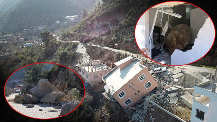 Kırıkhan’da deprem kayaları yuvarladı