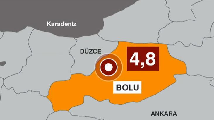 Bolu’da 4.8 büyüklüğünde deprem