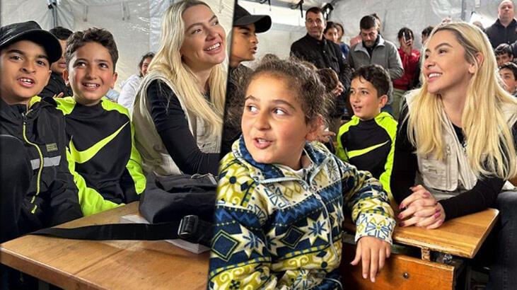 Hadise depremzede çocuklarla bir araya geldi