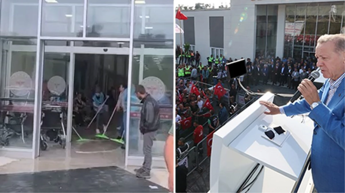 2 gün önce açılışı yapılan Defne Devlet Hastanesi’ni su bastı