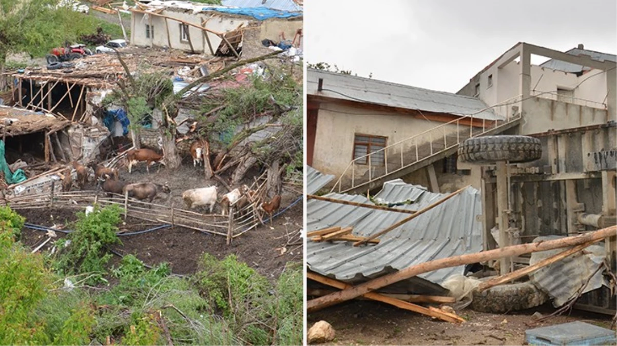 Kahramanmaraş’ta hortum çatıları uçurdu