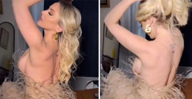 Hadise iç çamaşırsız dans etti