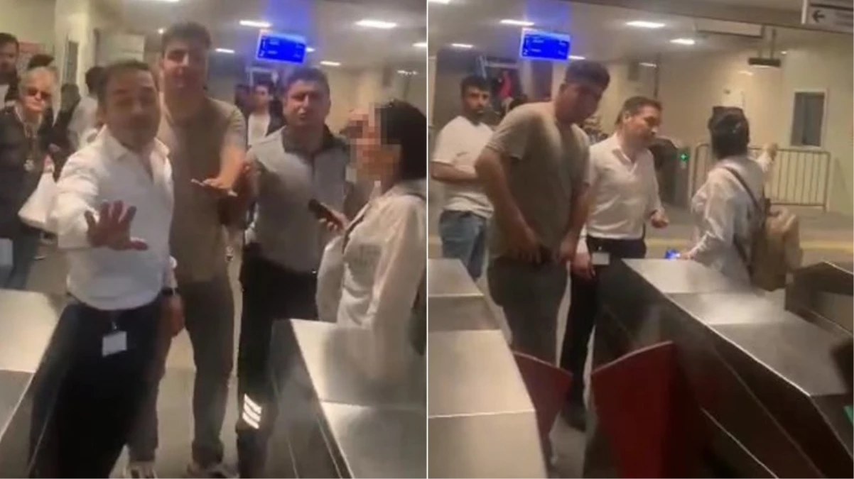 Marmaray’a köpeğiyle binmek isteyen kadın, ortalığı karıştırdı: İlkokul mezunu seni