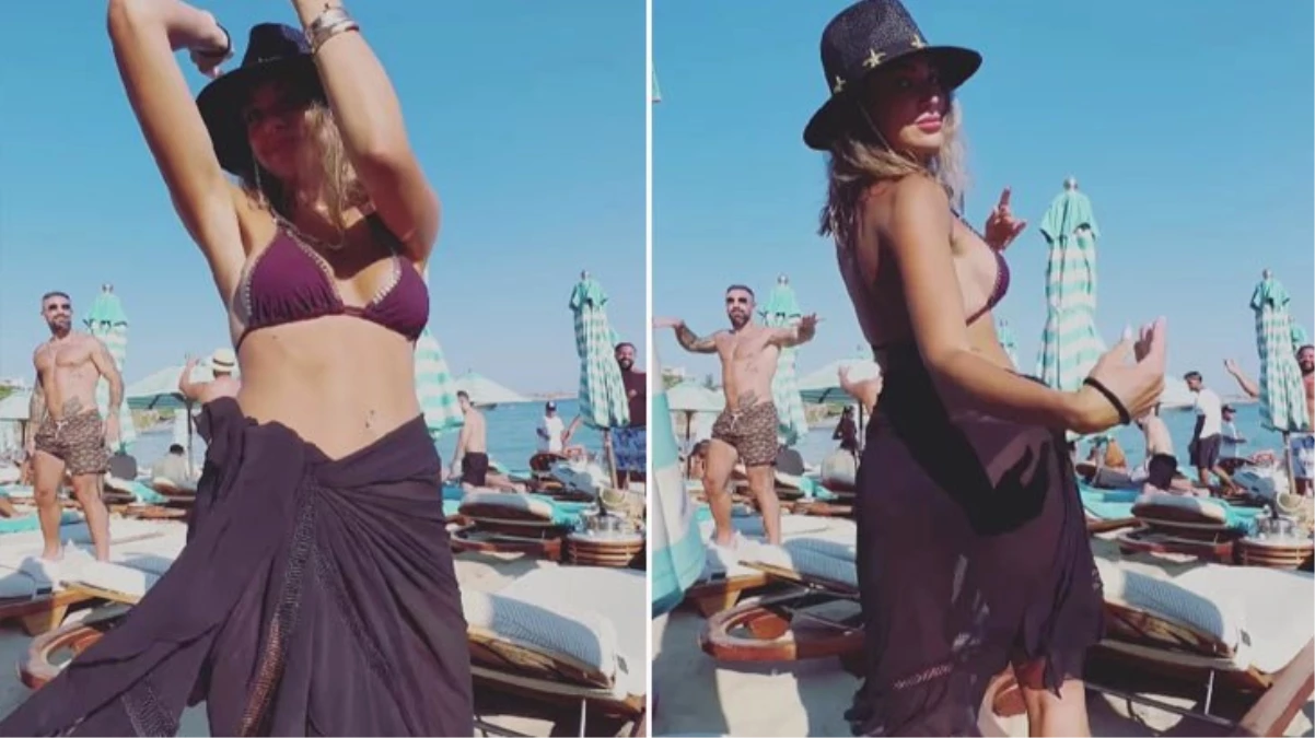 Tuvana Türkay bikinisiyle mezdeke oynadı