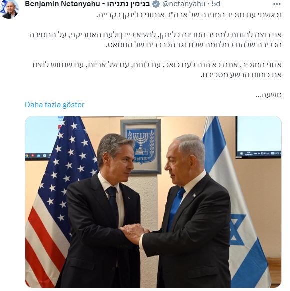 Netanyahu ve ABD Dışişleri Bakanı kameralar önünde birbirlerini gazlayıp durdu