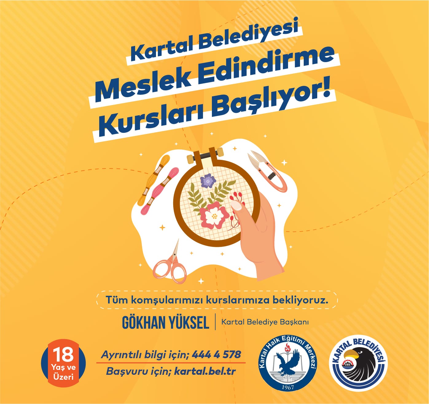 Kartal Belediyesi Meslek Edindirme Kursları başlıyor