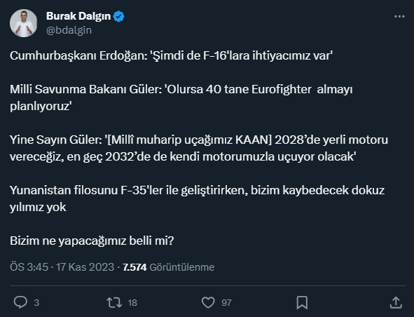 Bakan Kacır'dan DEVA Partili vekilin savaş uçağı eleştirisine tokat gibi yanıt