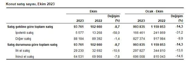 Konut satışları ekimde %8,7 azalarak 93 bin 761 oldu! Türkiye'den en çok ev alan yabancı Ruslar