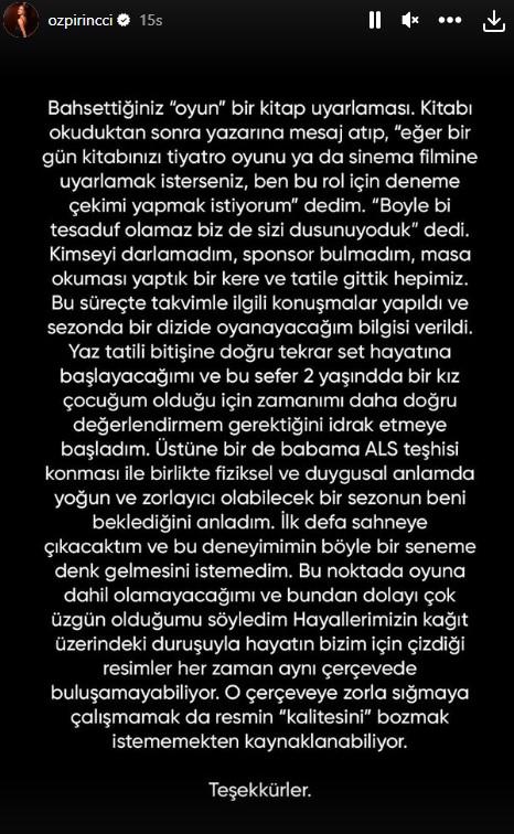 Tiyatro ekibi kurup yüzüstü mü bıraktı? Özge Özpirinçci'den yalanlama geldi