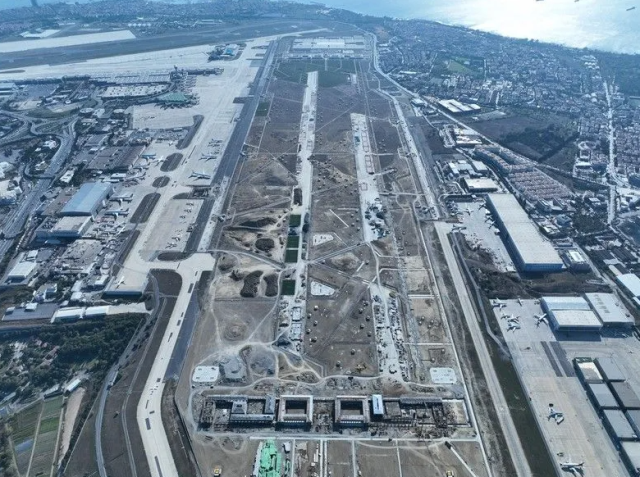 Millet Bahçesi'ne dönüştürülme süreci devam eden Atatürk Havalimanı'nın son hali görüntülendi