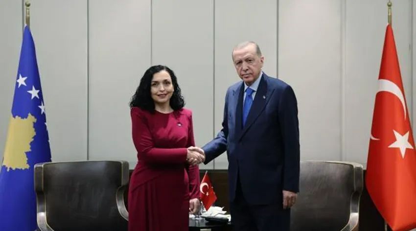 Cumhurbaşkanı Erdoğan Vjosa Osmani-Sadriu ile görüştü