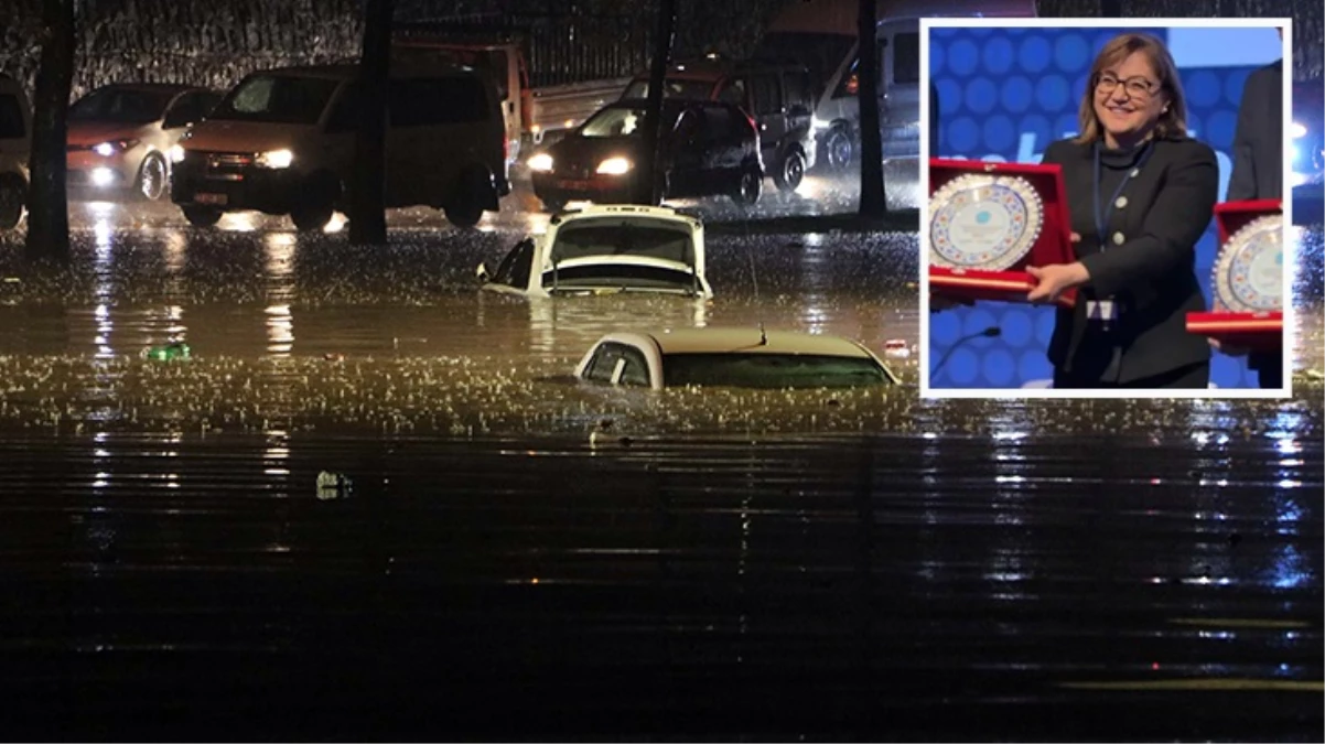 Fatma Şahin İstanbul’da ödül alırken Gaziantep’i sular götürdü