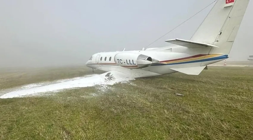 Özel jet pistten çıktı!