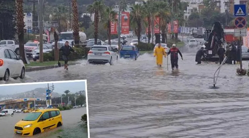Bodrum’da şiddetli sağanak!