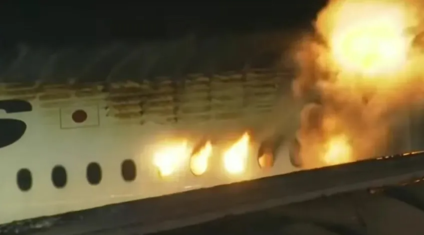 Tokyo Havalimanı’nda korkutan yangın!