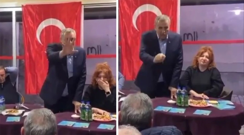 Belediye başkan adayından vatandaşa olay el hareketi!