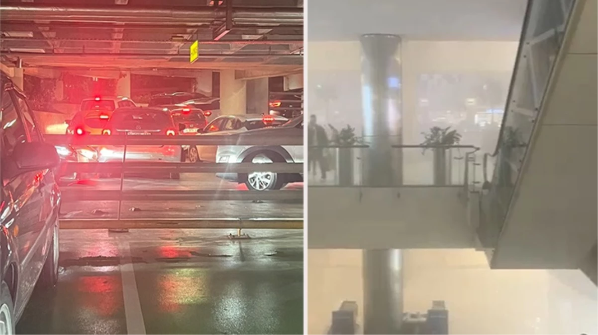 İstinye’de alışveriş merkezinin otoparkında yangın çıktı