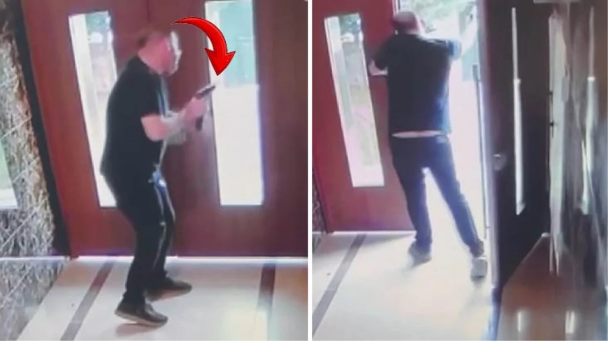 Apartmanın girişinde kendi kendine çatıştı