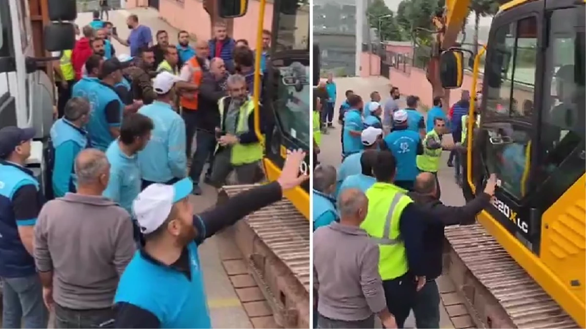 Kocaeli ve İzmit belediyelerinin işçileri birbirine girdi!