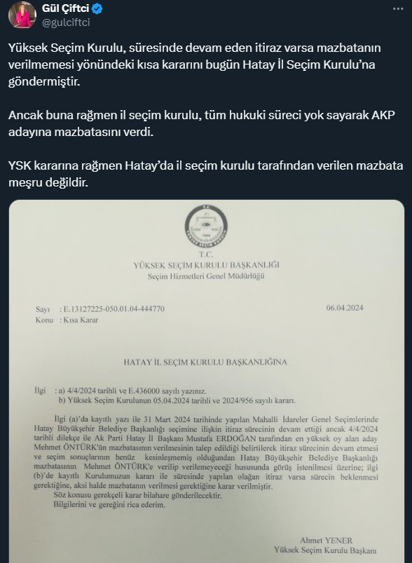 AK Parti ile CHP arasında Hatay krizi! İtiraz süreci devam ederken mazbata Mehmet Öntürk'e verildi