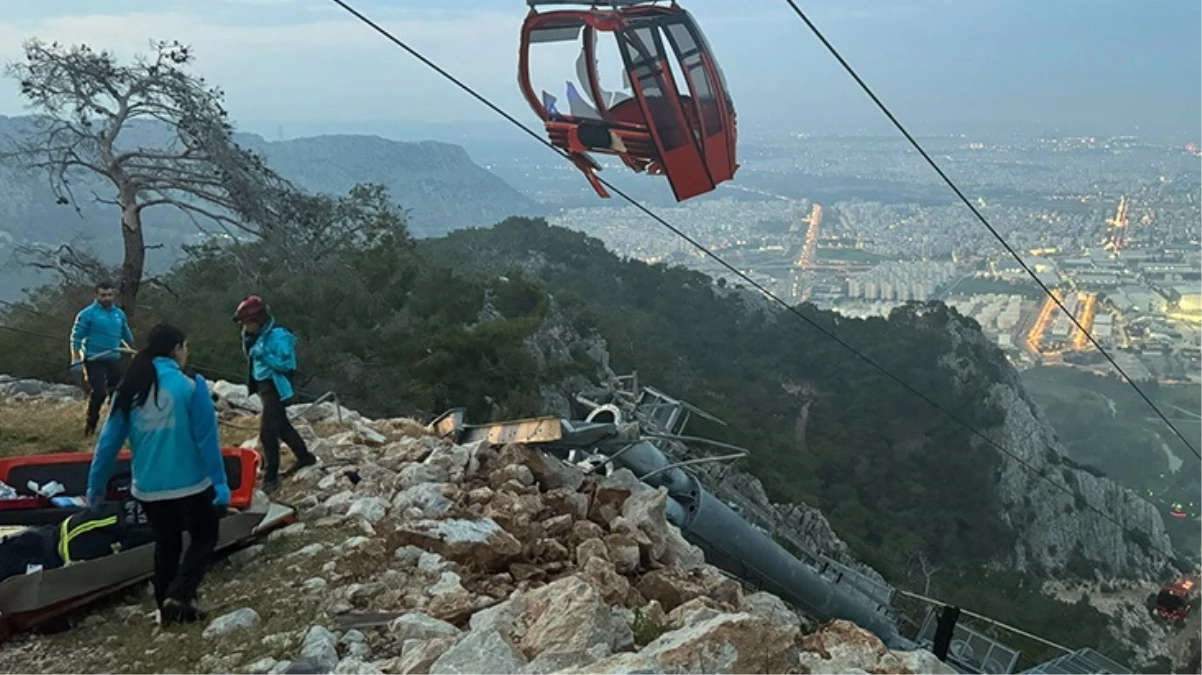 Antalya’daki teleferik kazasından dehşet görüntüler