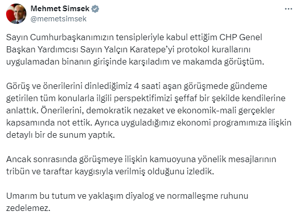 Zirve bitti ortalık yine karıştı! Mehmet Şimşek'ten CHP'nin 
