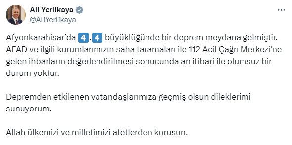 Afyonkarahisar'da korkutan deprem! Vatandaşlar panikle sokaklara fırladı