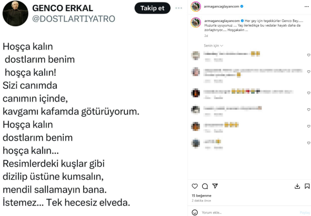 Sanat dünyası Genco Erkal'ın ölümüyle yasa boğuldu