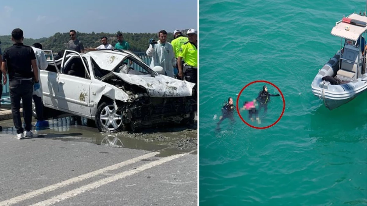 Otomobil göle uçtu: 4 kişilik aile yok oldu