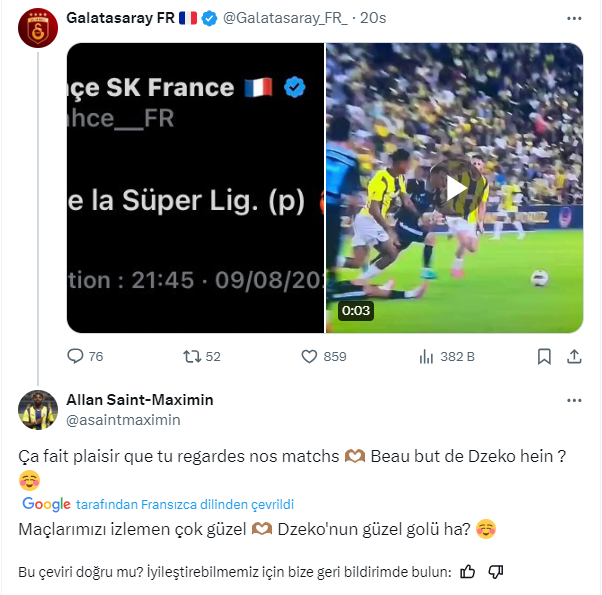 Sosyal medyayı karıştırdı! Allan Saint-Maximin'den Galatasaray taraftarına olay yanıt